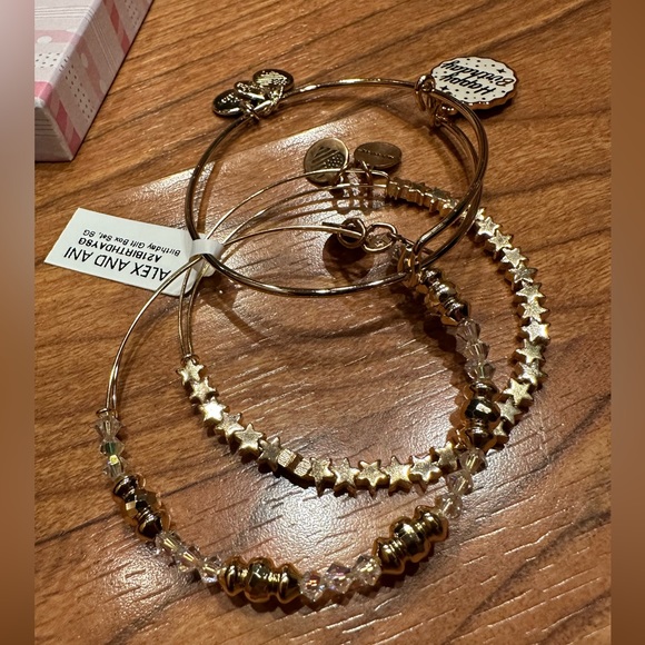 Alex and Ani Birthday Bracelets Gift Box Set in Shiny Gold - Picture 12 of 15